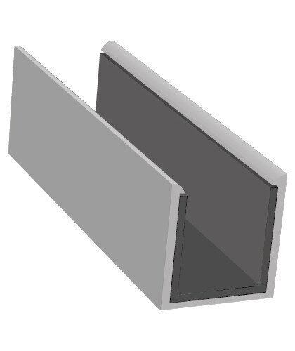 a grey metal beam with black inside